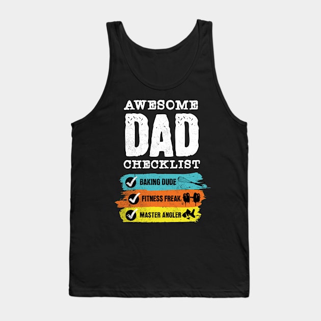 Awesome Dad Checklist Tank Top by Fun & Funny Tees